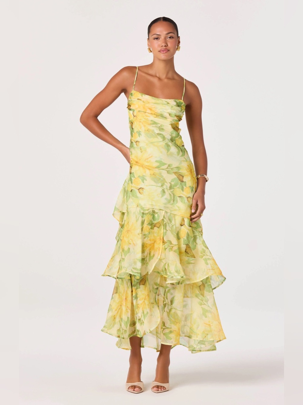 ASTR the Label Alison Dress in Yellow Floral